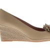 Peeptoes | La Badia La Badia Wedge Peeptoe Nappa Sabbia