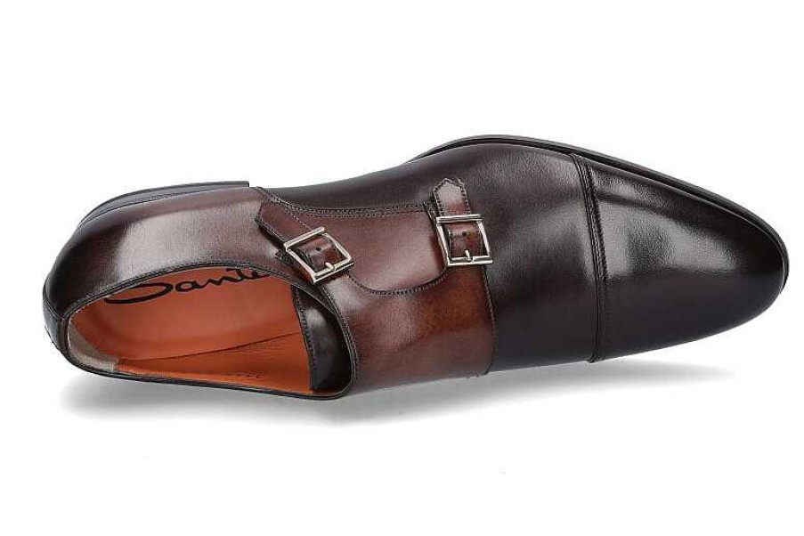 Loafers | Santoni Santoni Monks Leather Brown