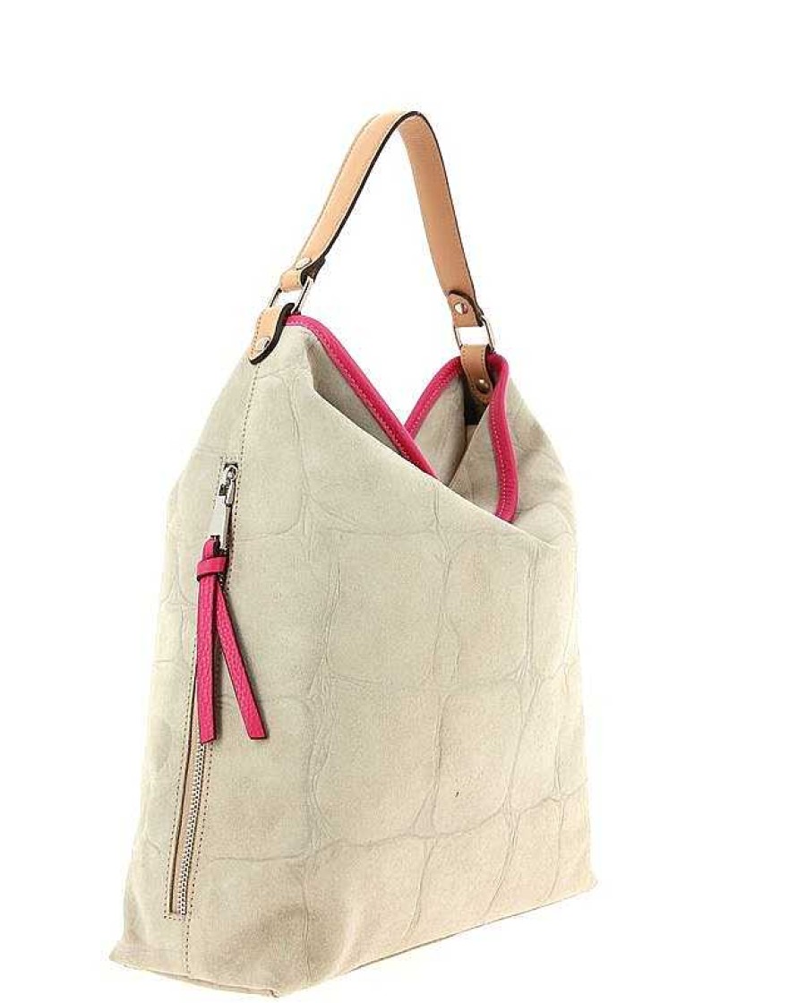 Hand Bags | Carol J. Carol J. Bag Suede Dollaro Sabbia Fuxia