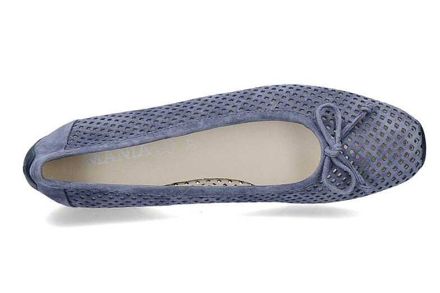 Ballet Flats | Mania Mania Ballerina Perforato Camoscio Jeansblu