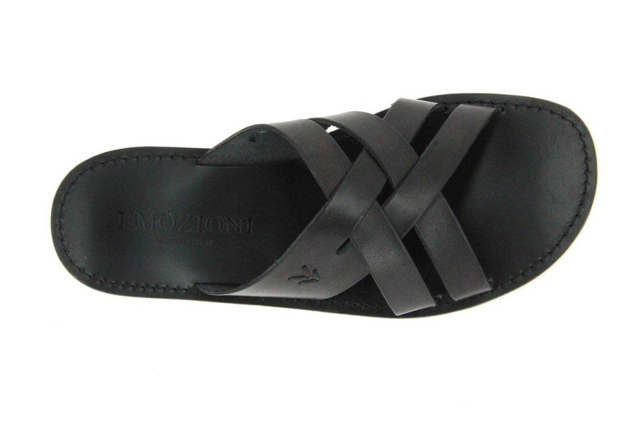 Sandals | Emozioni Emozioni Mule Leahter Black S. White