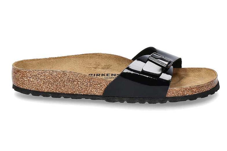 Mules | Birkenstock Birkenstock Pantolette Madrid Schmal Lack Schwarz