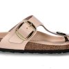 Mules | Birkenstock Birkenstock Sandals Gizeh Normal Big Buckle- High Shine New Beige