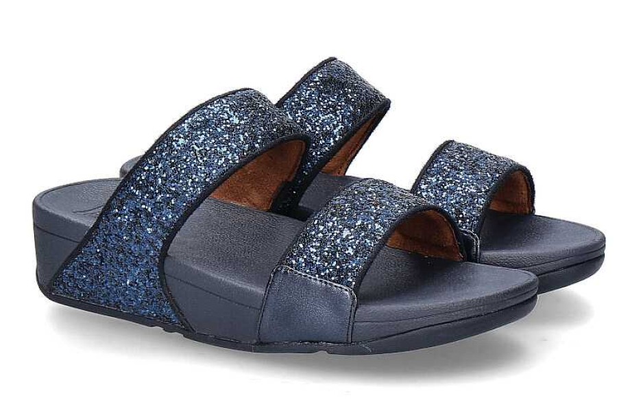 Mules | Fitflop Fitflop Pantolette Lulu Glitter Slides Midnight Navy