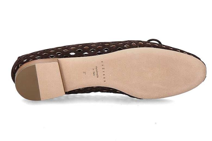 Ballet Flats | Unützer Unutzer Ballerina Camoscio Perforato- Chocolate