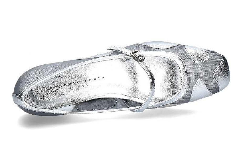 Ballet Flats | Roberto Festa Roberto Festa Slingballerina Rachel Tulle Grigio Luxor Silber