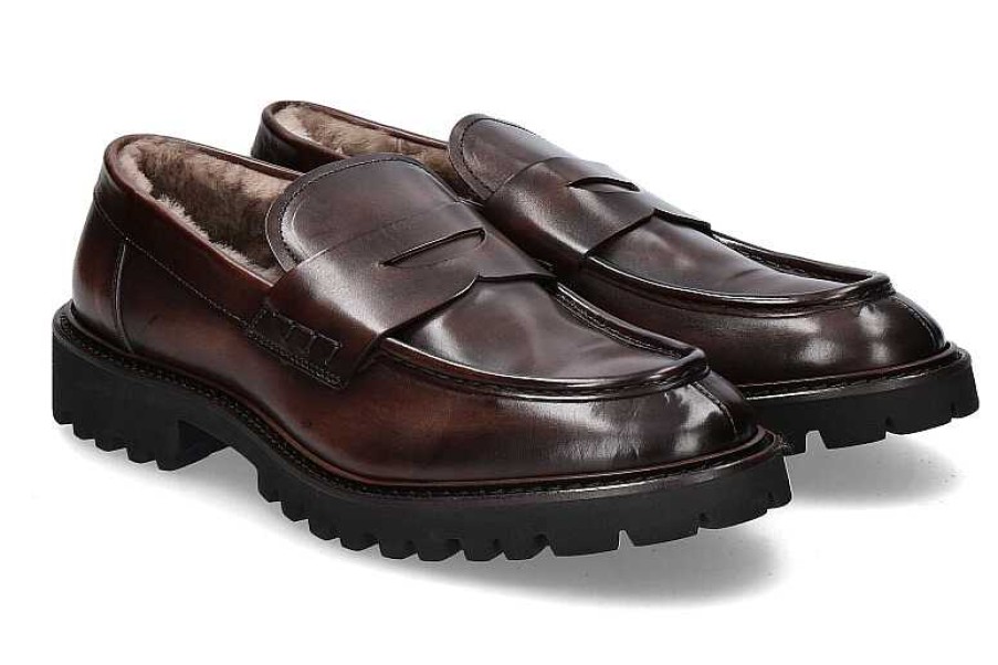 Warm Lining | Corvari Corvari Loafer Lined Diver Marrone- Dunkelbraun