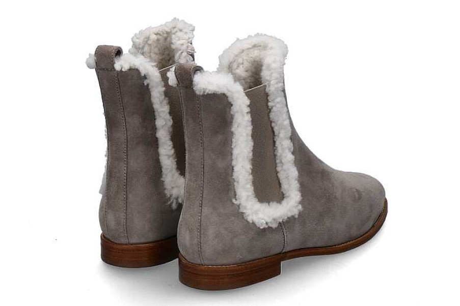 Warm Lining | Unützer Unutzer Ankle Boots Lined Camoscio Elephante Agnello Latte