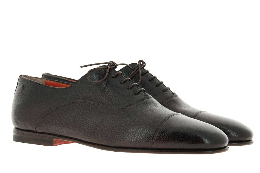 Oxfords | Santoni Santoni Lace-Up Leather Darkbrown