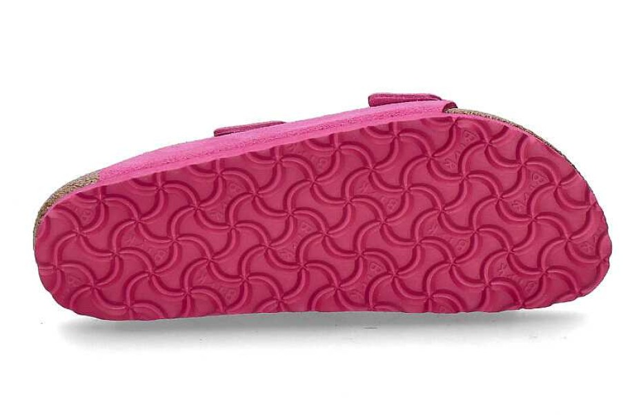 House Slippers | Birkenstock Birkenstock Pantolette Arizona Schmal Veloursleder Fuchsia Tulip