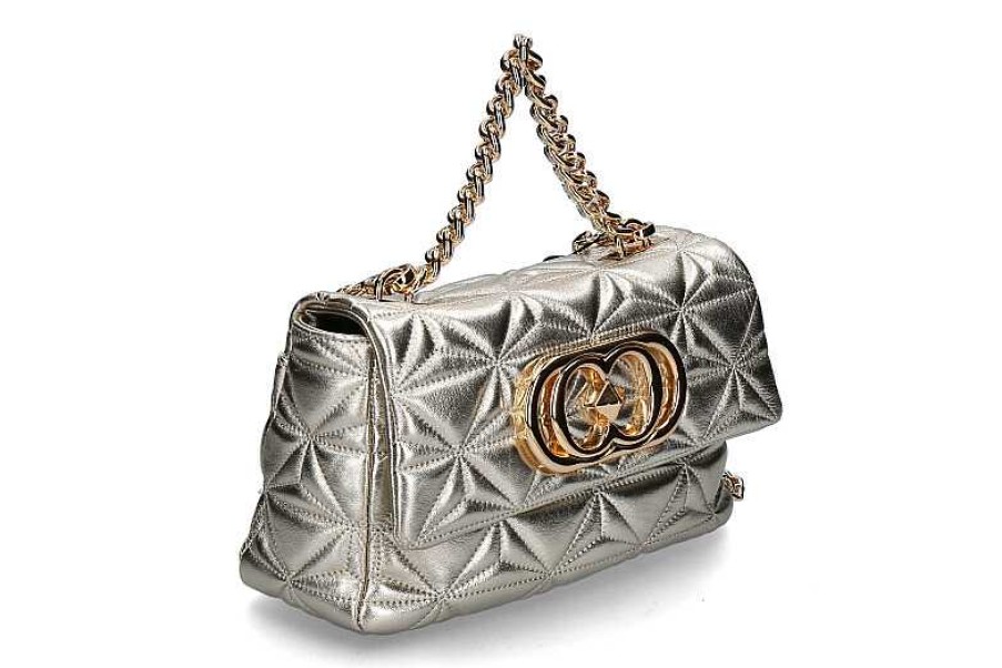 Hand Bags | La Carrie La Carrie Shoulder Bag Shiny Stephy Medium Leather Gold