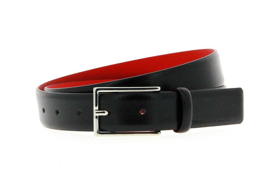 Belts | Hugo Boss Hugo Boss Gurtel Gavrilo Leather Black