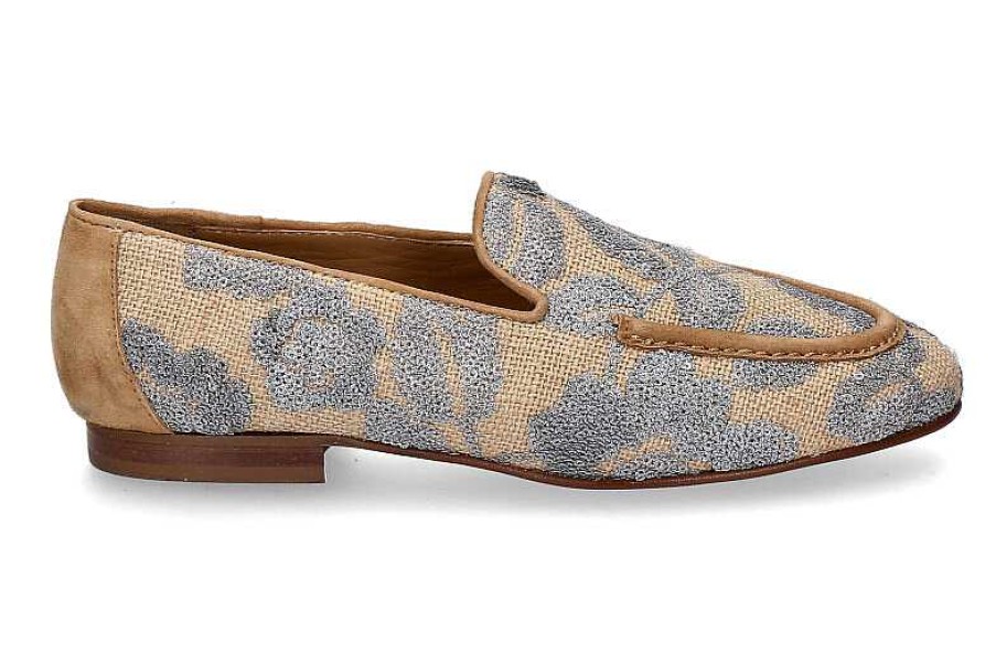 Flats | Pedro Miralles Pedro Miralles Slipper Floresa Braun Blaugrau