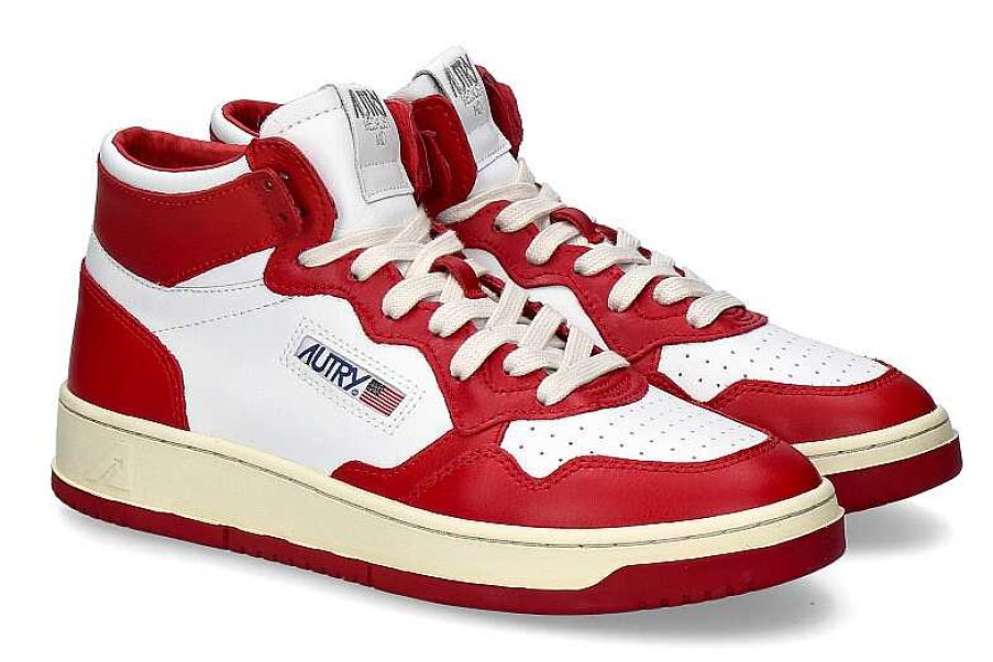 Sneakers | Autry Autry Sneaker Mid Man Leather White Red