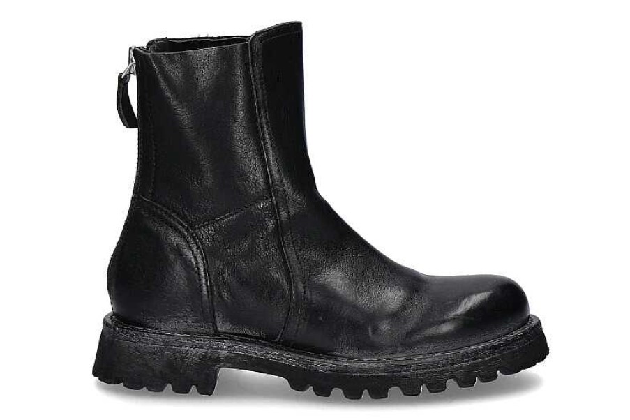 Ankle Boots | Moma Moma Women'S Biker Boots Nappa Nero Cusna