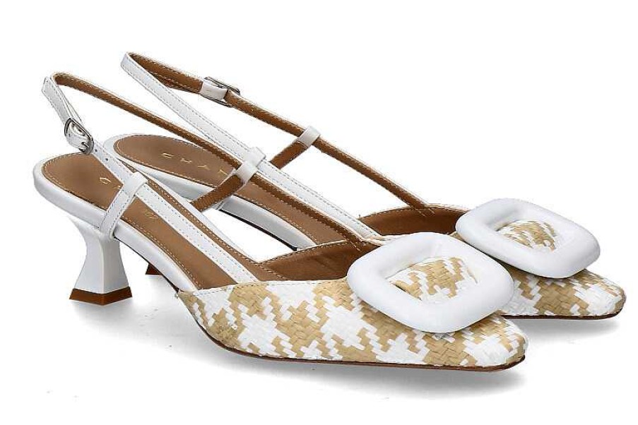 Pumps | Chantal 1962 Chantal 1962 Slingpumps Pied De Poule Beige Weiss