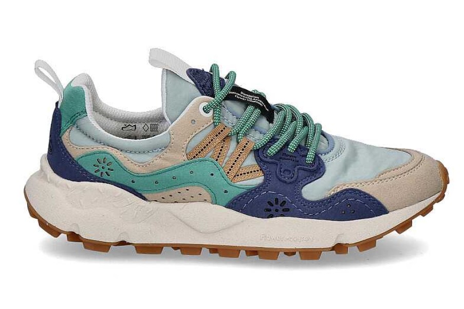 Sneakers | Flower Mountain Flower Mountain Women'S Sneaker Yamano 3 Suede Nylon-Beige/Azure/Light Blue