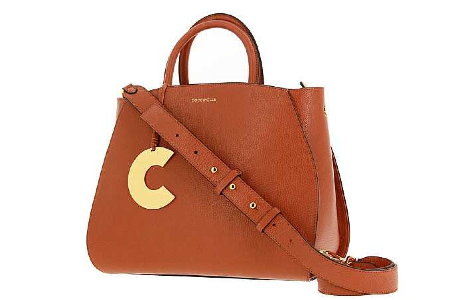 Hand Bags | Coccinelle Coccinelle Bag Concrete Medium Caramel