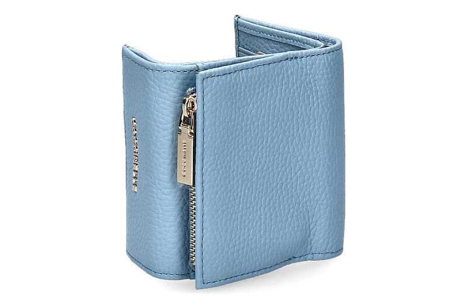 Wallets | Coccinelle Coccinelle Wallet Grain Leather Metallic Soft Aquarelle Blue