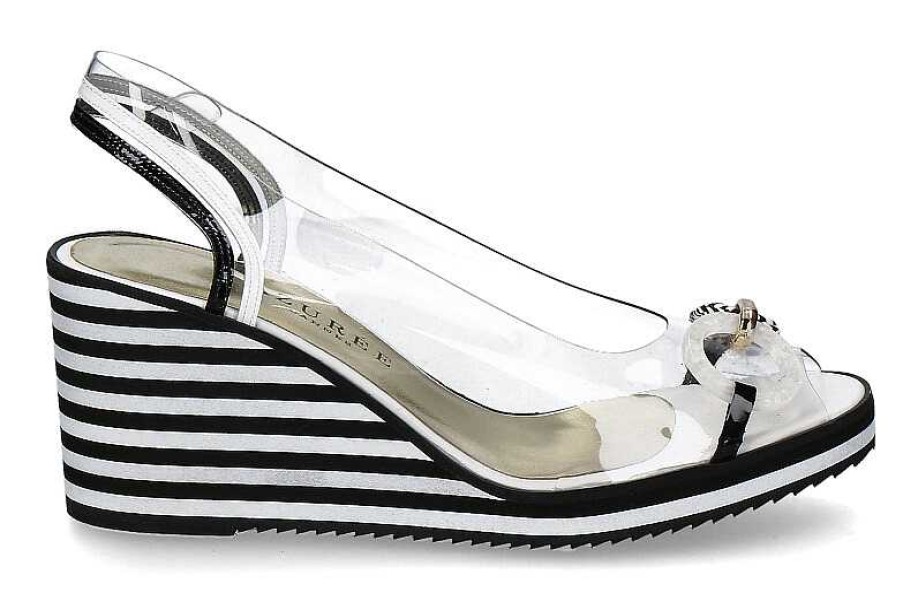 Sandals | Azurée Cannes Azuree Cannes Platform Sole Molia 8Anb Compo- Noir/Blanc