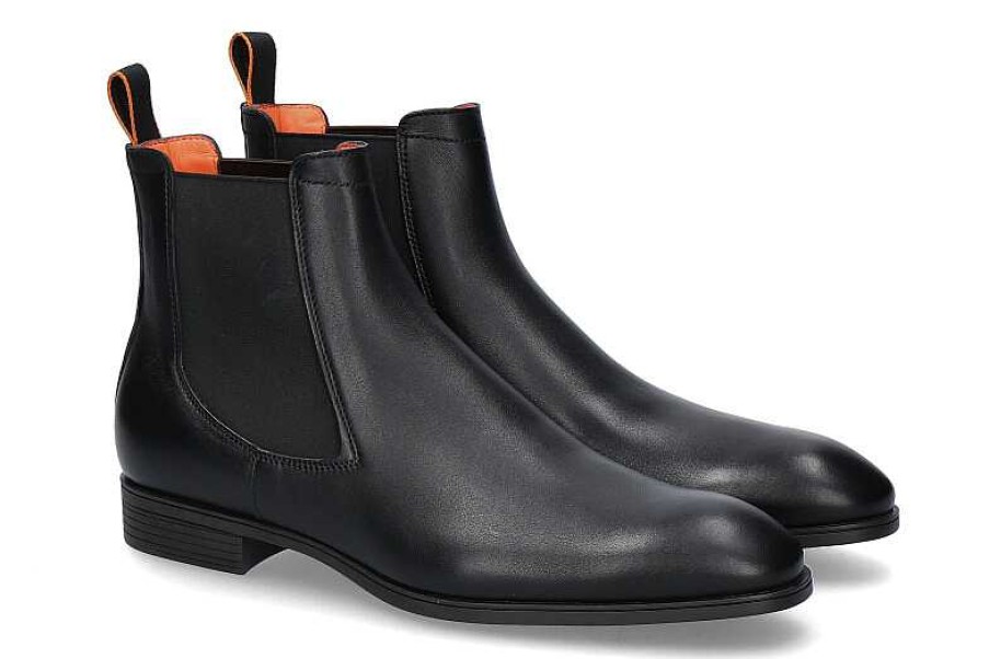 Boots | Santoni Santoni Chelsea Boot Nappa Nero- Schwarz