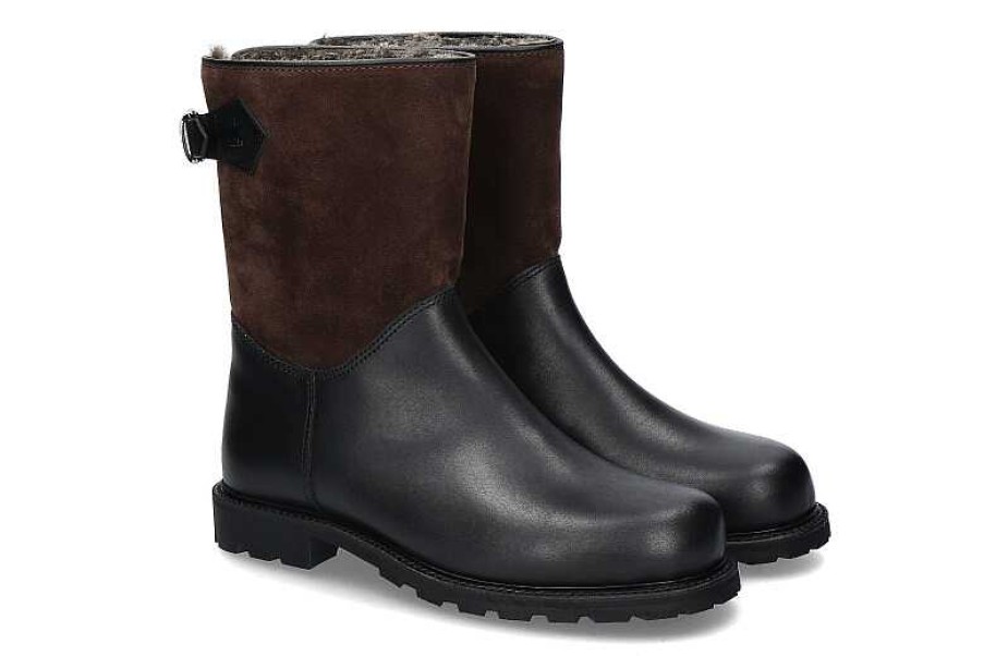 Warm Lining | Ludwig Reiter Ludwig Reiter Boots Lined Senner Juchtenleder Schwarz Dunkelbraun