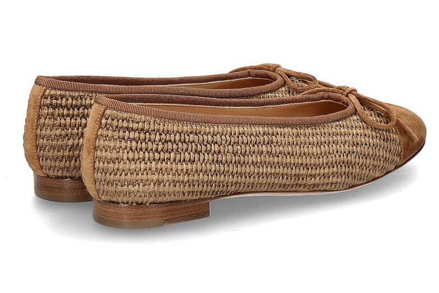 Ballet Flats | Unützer Unutzer Ballerina Raffia Velours- Light Beige