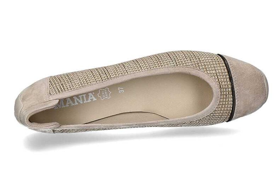 Ballet Flats | Mania Mania Ballerina Camoscio Rafia Sand