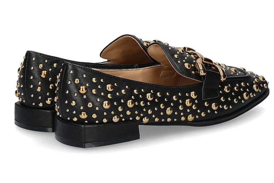 Flats | Alma en pena Alma En Pena Loafer 175 Black Golden Dots- Schwarz/ Gold