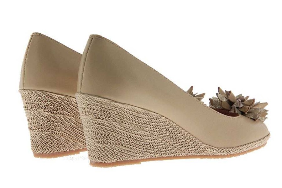 Peeptoes | La Badia La Badia Wedge Peeptoe Nappa Sabbia