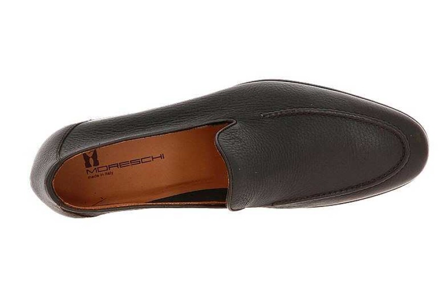 Loafers | Moreschi Moreschi Slipper Guanto Marrone Scuro Cuoio