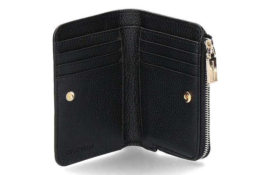 Wallets | Coccinelle Coccinelle Wallet Leder Metallic Soft Noir