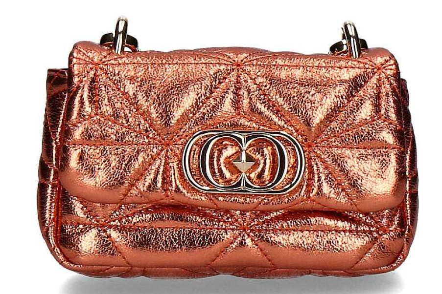 Hand Bags | La Carrie La Carrie Shoulder Bag Shiny Mini Laminated Leather Orange