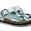 Mules | Birkenstock Birkenstock Sandals Gizeh Normal Big Buckle- High Shine Surf Green