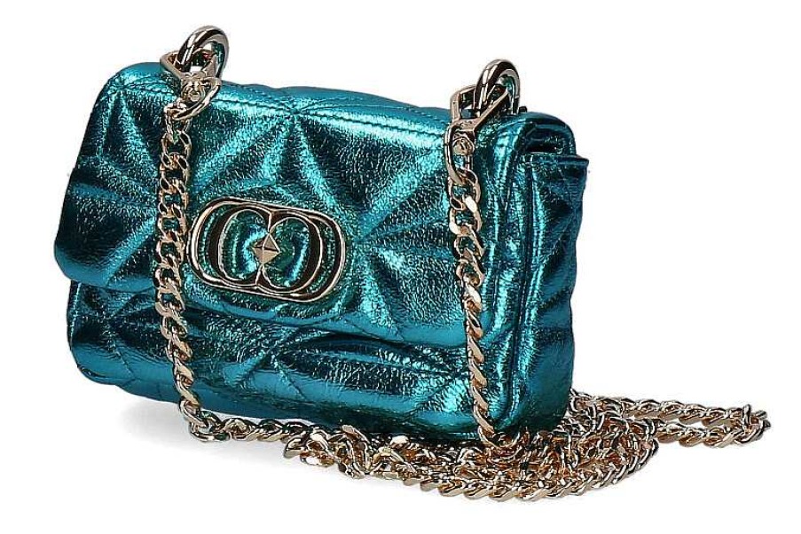 Hand Bags | La Carrie La Carrie Shoulder Bag Shiny Mini Laminated Leather Blue