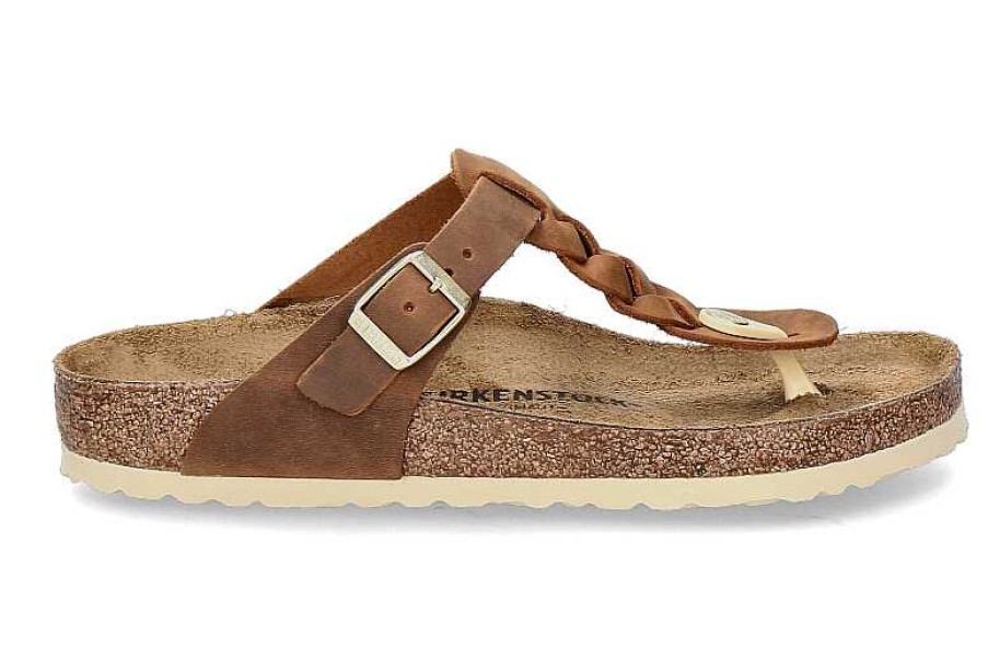 House Slippers | Birkenstock Birkenstock Mules Gizeh Normal Braided Cognac