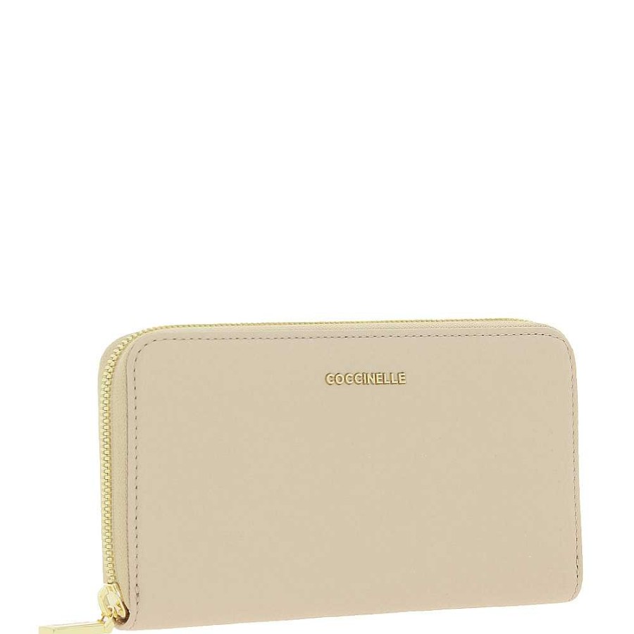 Wallets | Coccinelle Coccinelle Purse Metallic Soft Lea Powder Pink