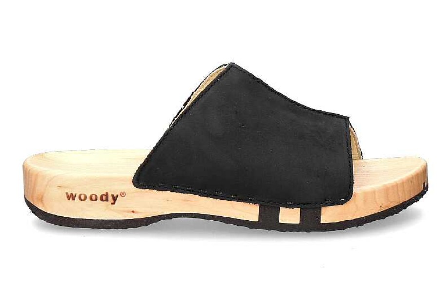 House Slippers | woody Woody Wooden Mules Anja Nappa Nero