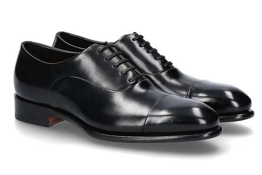 Oxfords | Santoni Santoni Lace-Up Leather Black Dn01