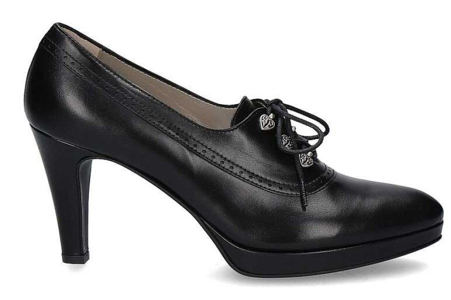 Traditional Brogues | dirndl + bua Dirndl + Bua Lace-Up Pumps Goat Nappa Black