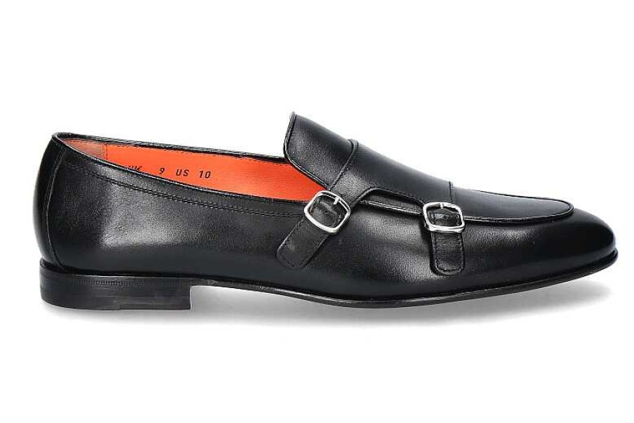 Loafers | Santoni Santoni Monk Nappa Black