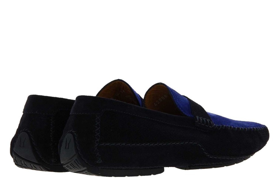 Moccasins | Moreschi Moreschi Moccasin Camoscio Perforato Blu Scuro