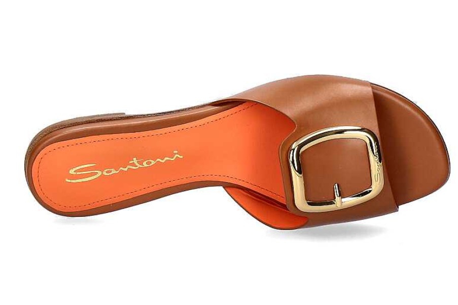 Mules | Santoni Santoni Mules Calf Cognac