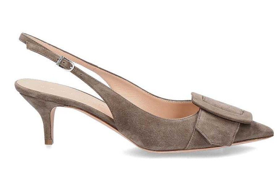 Sandals | Unützer Unutzer Sling Pumps Camoscio 87 Taupe