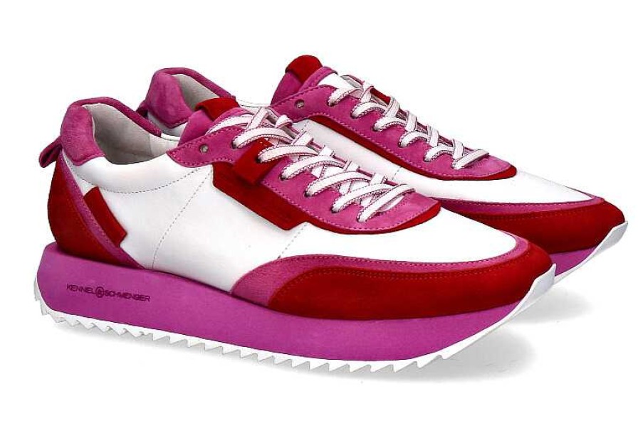 Sneakers | Kennel und Schmenger Kennel Und Schmenger Sneaker Flash Samtziege Calf Rosso Bianco