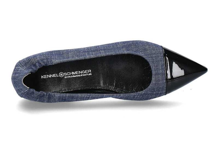 Ballet Flats | Kennel und Schmenger Kennel & Schmenger Ballerina Greta Softlack/Denim- Schwarz/ Indigo Blau