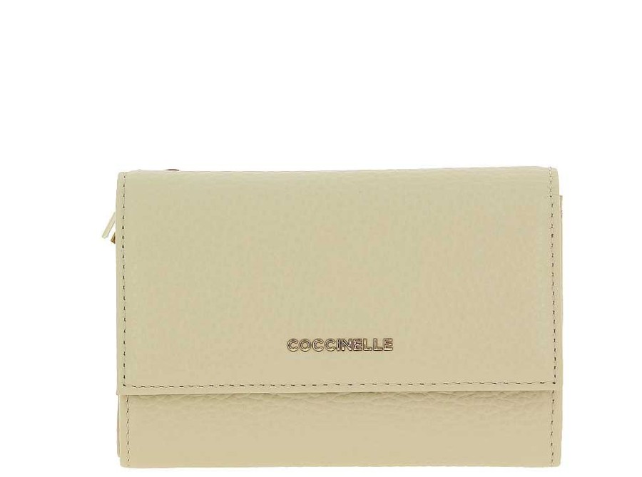 Wallets | Coccinelle Coccinelle Wallet Grain Leather Metallic Soft Silk