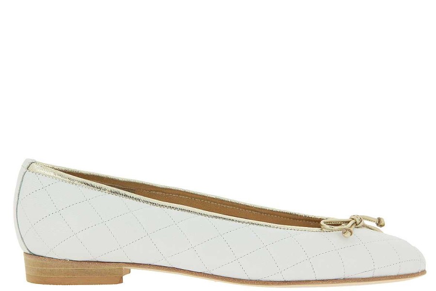 Ballet Flats | Lorbac Lorbac Ballerina Mefy Quilted White Oro