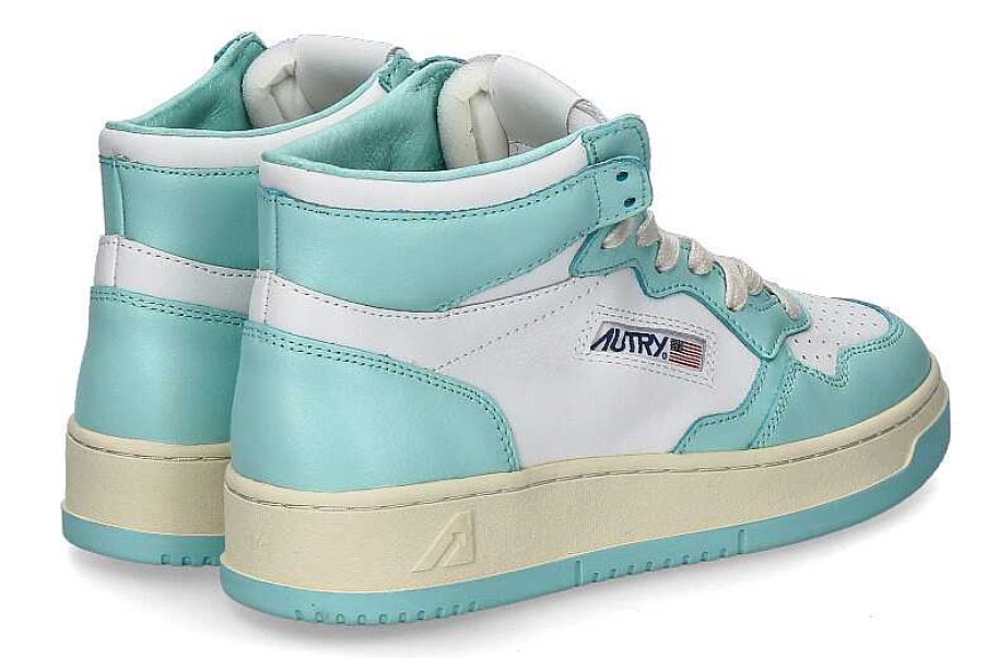 Sneakers | Autry Autry Mid-Cut Sneaker White Turquoise Wb20