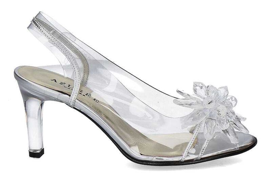 Sandals | Azurée Cannes Azuree Cannes Sandals Macada Metal Argent Motif Cristal